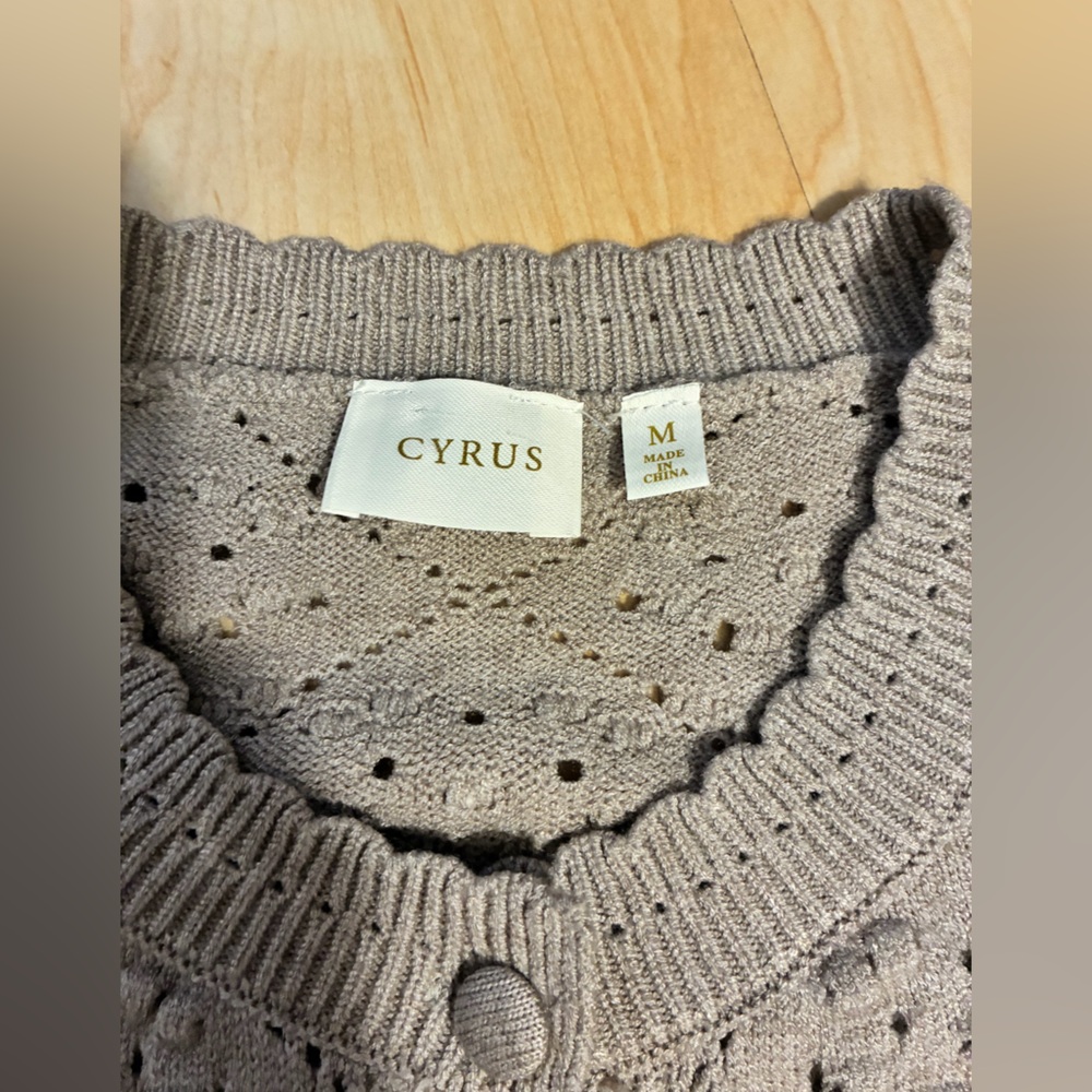 Cyrus Short-Sleeve Pointelle Knit Cardigan - Picture 3 of 10